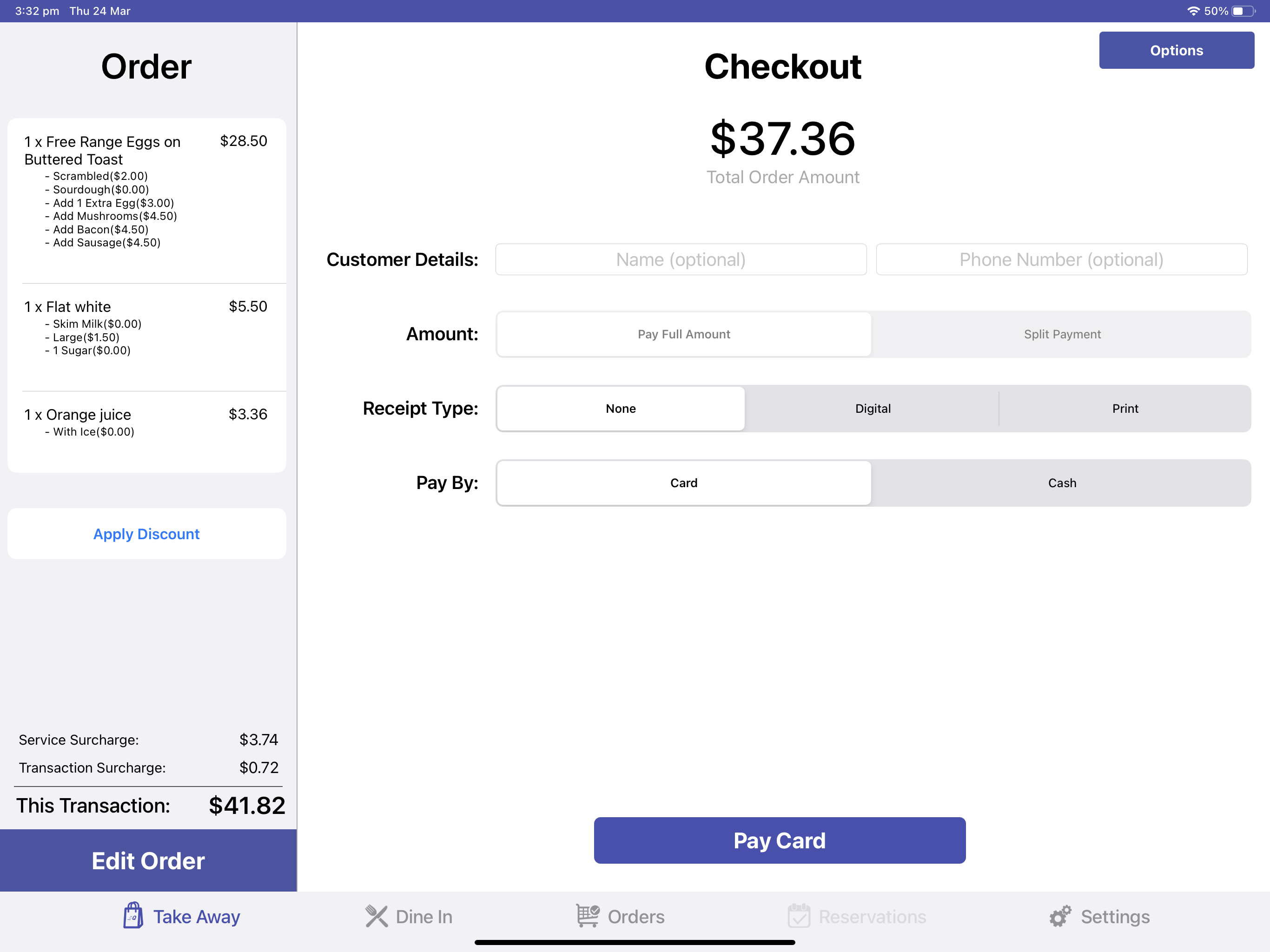 Qiki Hospitality POS Checkout