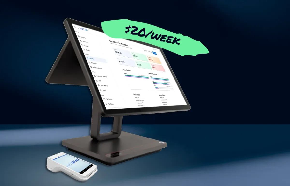 QIKI POS terminal and EFTPOS bundle, $20 per week